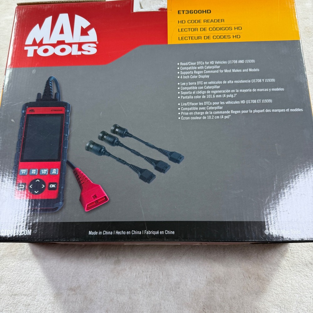 Mac Tools ET3600HD HD Code Reader Heavy Duty Truck Diagnostic Scan Tool OBD II
